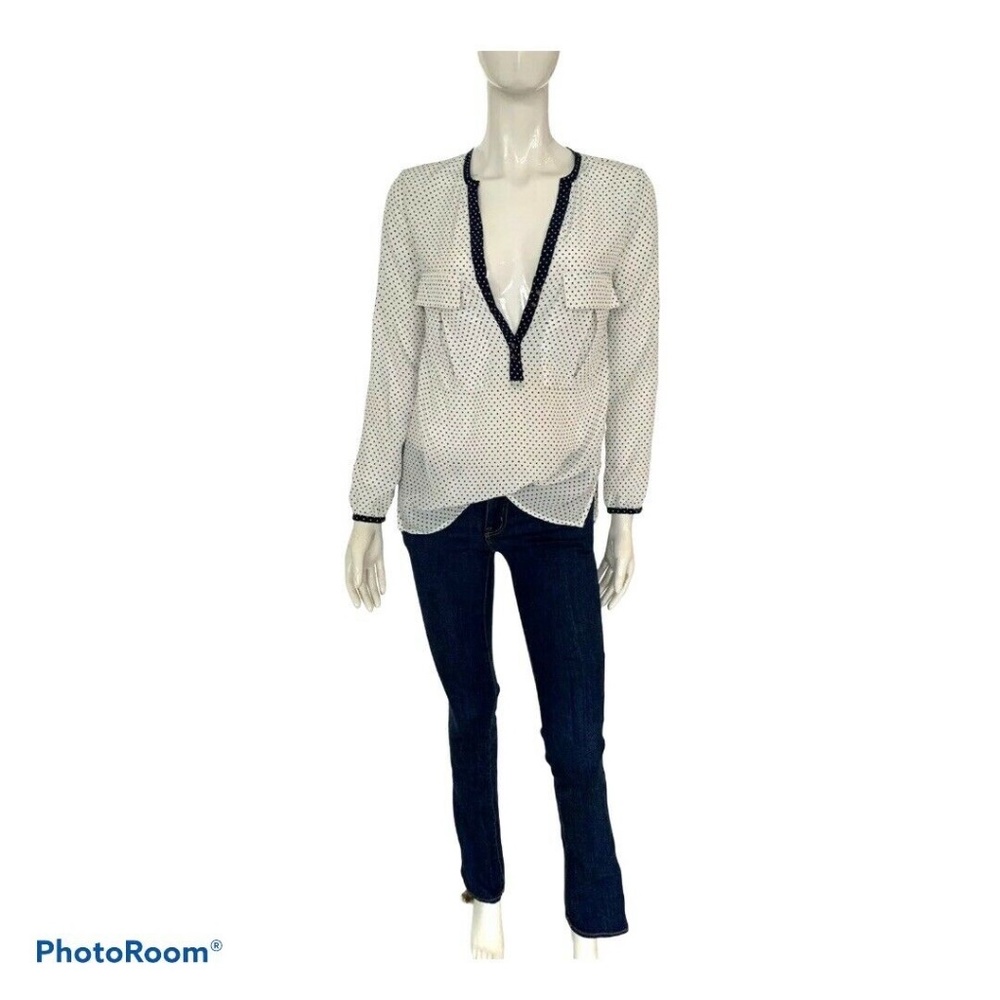 ZARA BASICS Polka Dot Blouse XS Womens Top